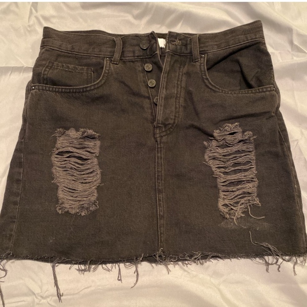Ripped up jean skirt